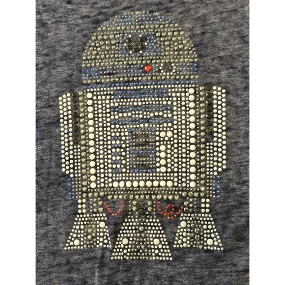 Tunic Shirt Size S Star Wars Rock & Republic Studded R2-D2 Short Sleeve High Lo - Picture 8 of 11